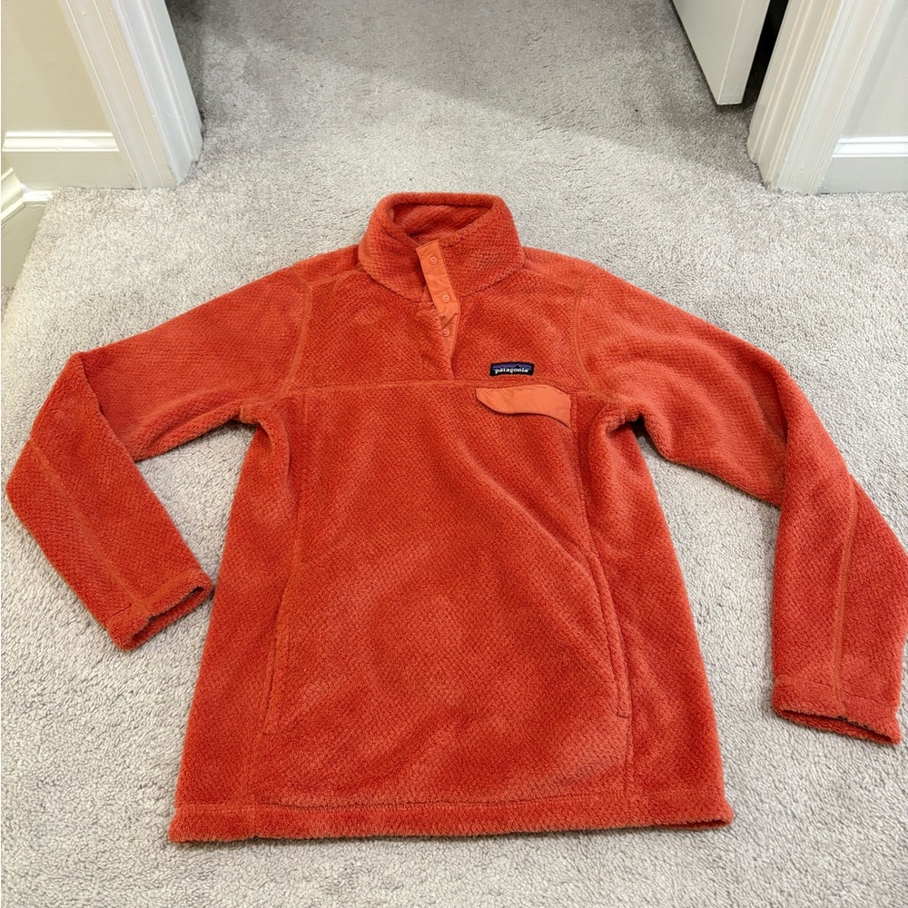 Patagonia Medium Orange Sherpa Snap Pullover